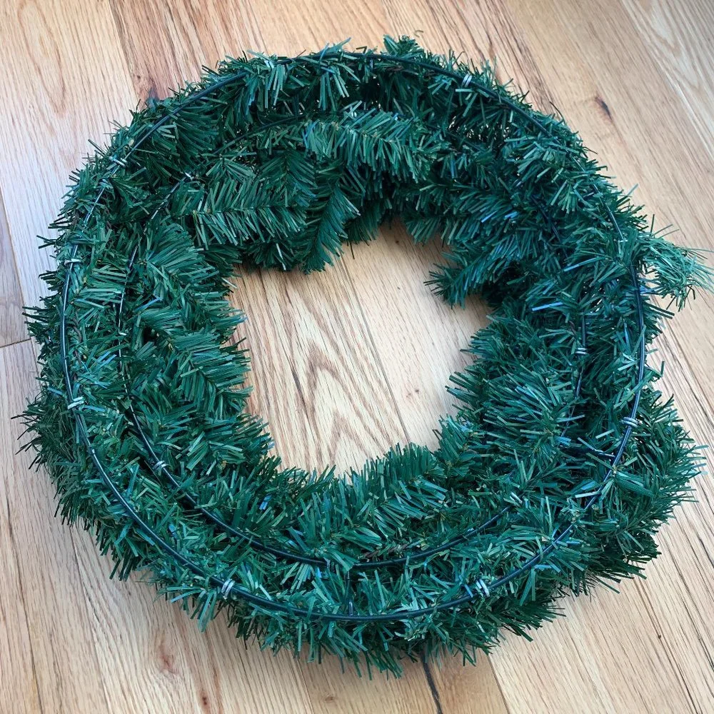 Pine Wreath, Faux, 16-Inch, Undecorated